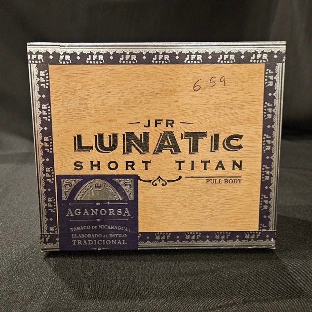 Handmade in Nicaragua JFR Lunatic Short Titan Wooden Cigar Box 7 x 6 x 4 (1e2)‎